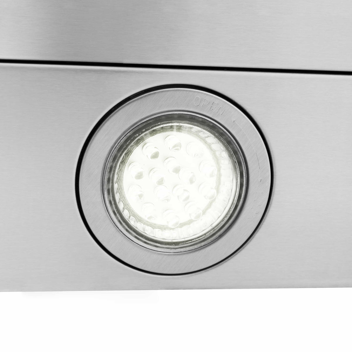 Stainless steel range hood recessed LED light with circular trim