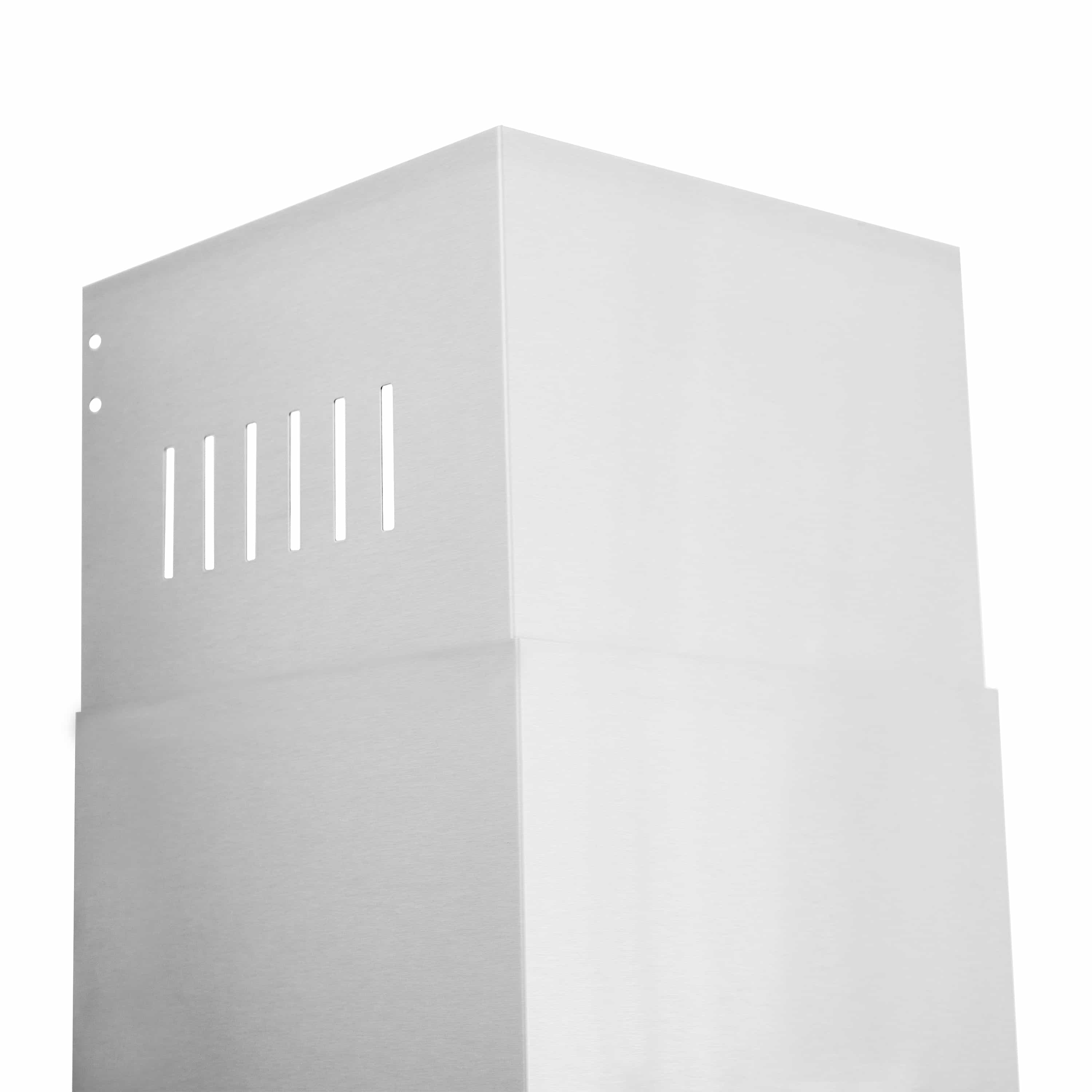 Stainless steel chimney flue panel with vertical vent slits