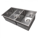 ZLINE 36" Chamonix Undermount Double Bowl DuraSnow® Stainless Steel Kitchen Sink with Bottom Grid (SR60D-36S) Kitchen Sink ZLINE 