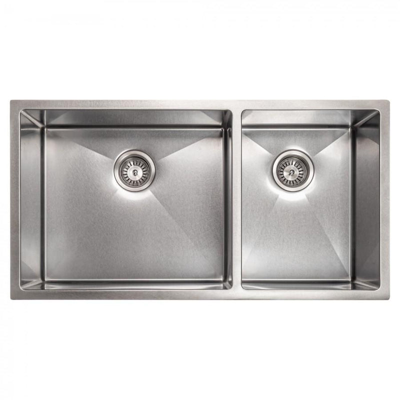 ZLINE 36" Chamonix Undermount Double Bowl DuraSnow® Stainless Steel Kitchen Sink with Bottom Grid (SR60D-36S) Kitchen Sink ZLINE 
