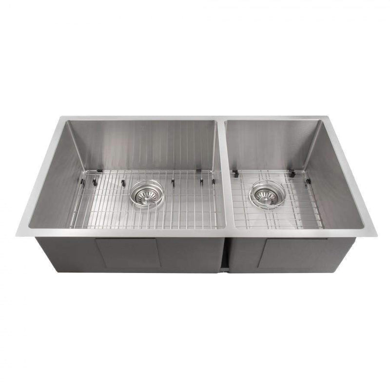 ZLINE 36" Chamonix Undermount Double Bowl Stainless Steel Kitchen Sink with Bottom Grid (SR60D-36) Kitchen Sink ZLINE 