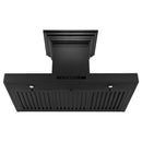 ZLINE 36" Convertible Vent Wall Mount Range Hood in Black Stainless Steel with Crown Molding (BSKENCRN-36) Range Hoods ZLINE 