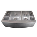 ZLINE 36" Courchevel Farmhouse Apron Mount Double Bowl DuraSnow® Stainless Steel Kitchen Sink with Bottom Grid (SA60D-36S) Kitchen Sink ZLINE 