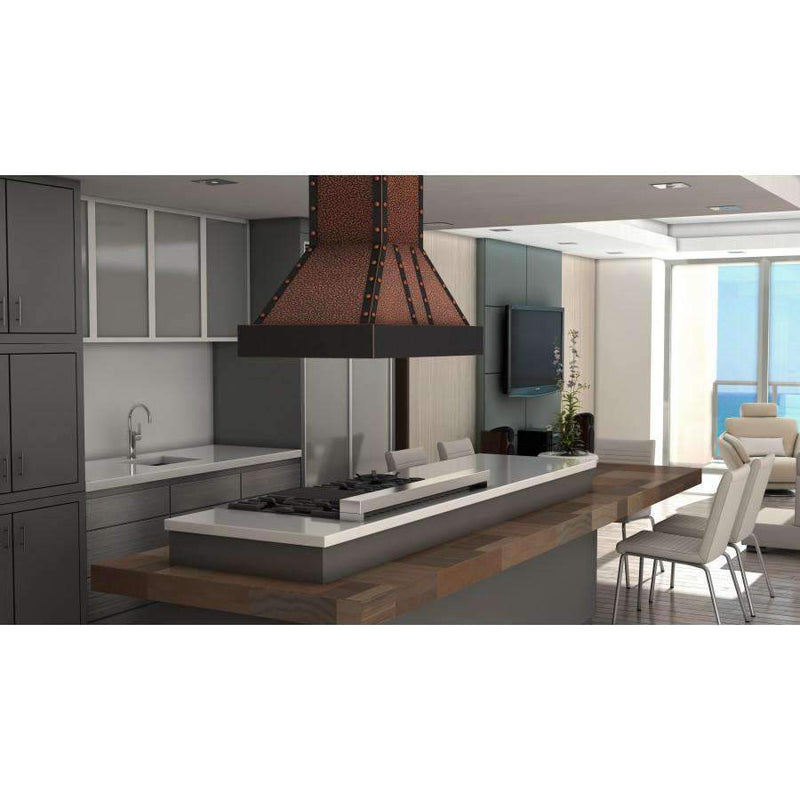 ZLINE 36" Designer Series Embossed Copper Finish Island Range Hood with 700 CFM Motor (655i-EBBBB-36) Range Hoods ZLINE 