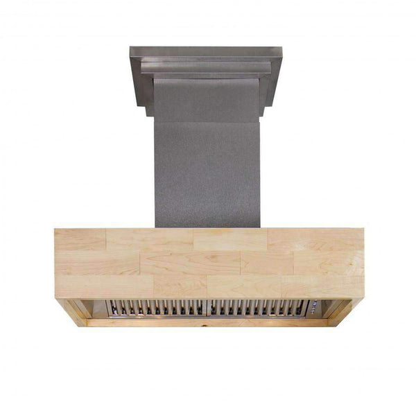 ZLINE 36" Designer Series Wooden Wall Mount Range Hood in Butcher Block - Remote Blower 700 CFM (681M-RD-36) Range Hoods ZLINE 