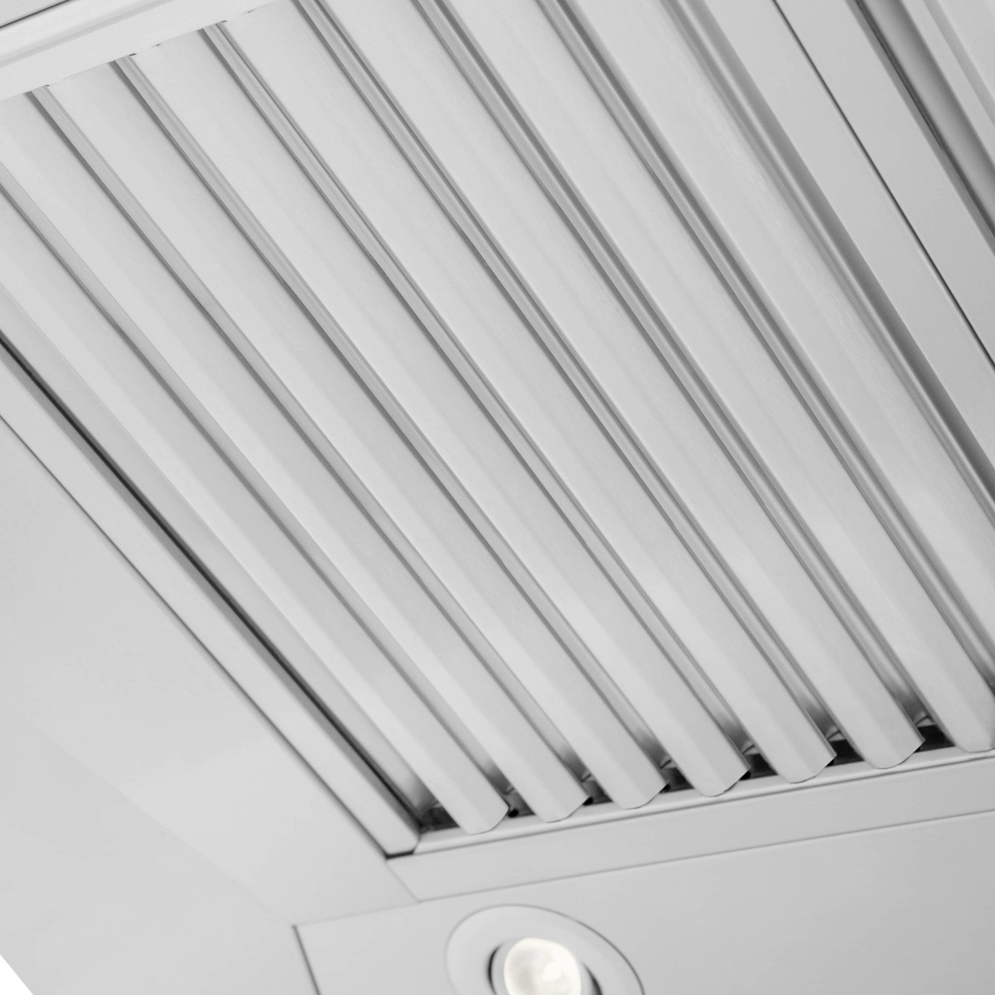Stainless steel baffle filter stack inside the range hood vent