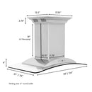 ZLINE 36" Ducted Vent Island Mount Range Hood in Stainless Steel with Built-in CrownSoundBluetooth Speakers (GL9iCRN-BT-36) Range Hoods ZLINE 