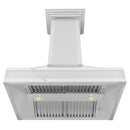 ZLINE 36 in. Designer Series Ducted Wall Mount Range Hood in DuraSnow Stainless Steel with Mirror Accents (655MR-36) Range Hoods ZLINE 
