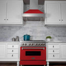 ZLINE 36 in. Ducted DuraSnow Stainless Steel Range Hood with Red Matte Shell (8654RM-36) Range Hoods ZLINE 