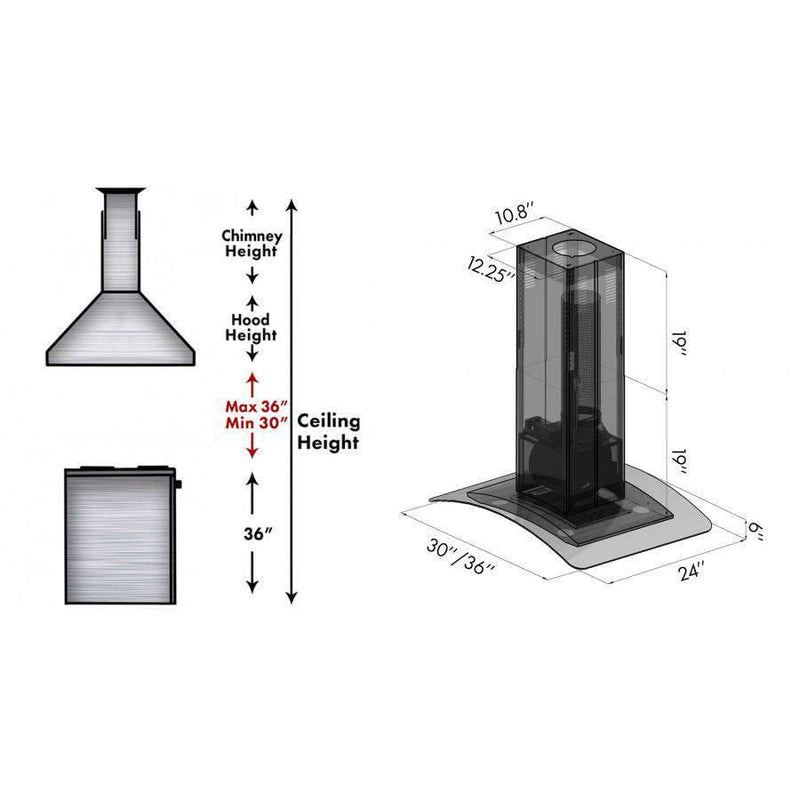 ZLINE 36" Island Range Hood (GL14i-36-400) Range Hoods ZLINE 