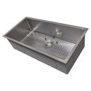 ZLINE 36" Meribel Undermount Single Bowl DuraSnow® Stainless Steel Kitchen Sink with Bottom Grid (SRS-36S) Kitchen Sink ZLINE 