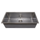 ZLINE 36" Meribel Undermount Single Bowl DuraSnow® Stainless Steel Kitchen Sink with Bottom Grid (SRS-36S) Kitchen Sink ZLINE 