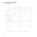 ZLINE 36" Niseko Farmhouse Apron Mount Double Bowl DuraSnow® Stainless Steel Kitchen Sink with Bottom Grid (SA50D-36S) Kitchen Sink ZLINE 