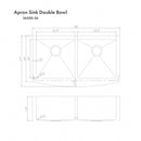 ZLINE 36" Niseko Farmhouse Apron Mount Double Bowl Stainless Steel Kitchen Sink with Bottom Grid (SA50D-36) Kitchen Sink ZLINE 