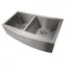 ZLINE 36-Inch Niseko Farmhouse Apron Mount Double Bowl Stainless Steel Kitchen Sink with Bottom Grid (SA50D-36)