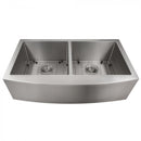 ZLINE 36" Niseko Farmhouse Apron Mount Double Bowl Stainless Steel Kitchen Sink with Bottom Grid (SA50D-36) Kitchen Sink ZLINE 