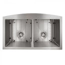 ZLINE 36" Niseko Farmhouse Apron Mount Double Bowl Stainless Steel Kitchen Sink with Bottom Grid (SA50D-36) Kitchen Sink ZLINE 