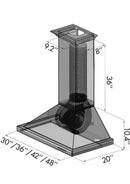 ZLINE 36" Oil-Rubbed Bronze Wall Range Hood (8KBB-36) Range Hoods ZLINE 