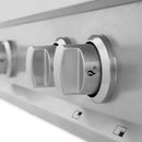 ZLINE 36-Inch Porcelain Gas Stovetop in Fingerprint Resistant Stainless Steel with 6 Gas Brass Burners and Griddle (RTS-BR-GR-36)