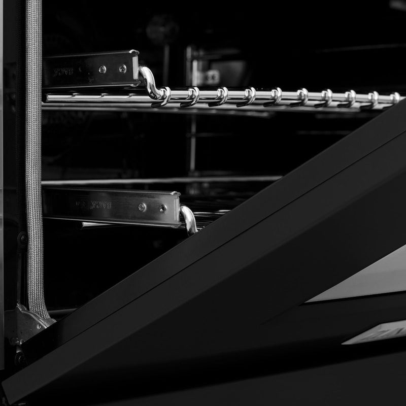 ZLINE 36" Professional 4.6 Cu. Ft. 6 Gas On Gas Range In DuraSnow® Stainless Steel With Black Matte Door (RGS-BLM-36) Ranges ZLINE 