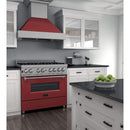 ZLINE 36" Professional Dual Fuel Range in DuraSnow Stainless with Red Matte Door (RAS-RM-36) Ranges ZLINE 