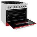 ZLINE 36" Professional Dual Fuel Range with Red Matte Door (RA-RM-36) Ranges ZLINE 