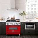 ZLINE 36" Professional Dual Fuel Range with Red Matte Door (RA-RM-36) Ranges ZLINE 