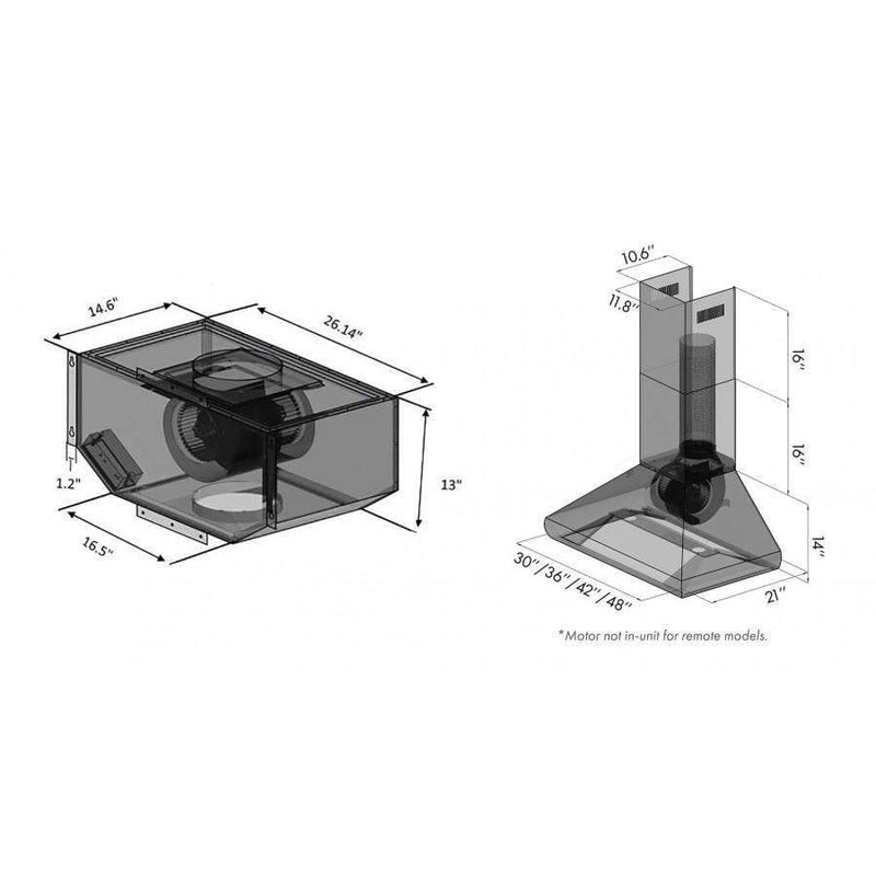 ZLINE 36" Remote Blower Wall Range Hood (587-RS-36-400) Range Hoods ZLINE 