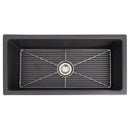 ZLINE 36" Venice Farmhouse Apron Front Reversible Single Bowl Fireclay Kitchen Sink with Bottom Grid in Charcoal (FRC5122-CL-36) Kitchen Sink ZLINE 
