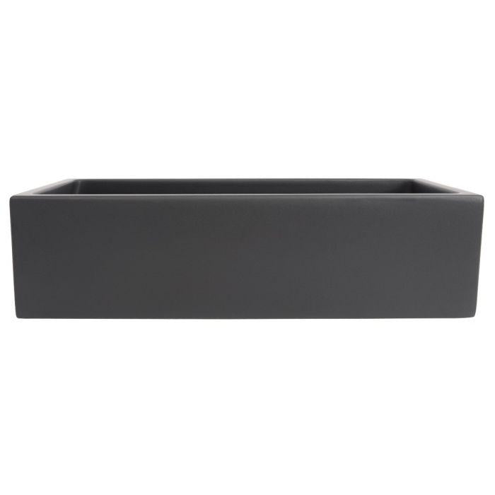 Charcoal fireclay single-bowl sink with smooth rectangular basin
