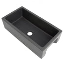 ZLINE 36" Venice Farmhouse Apron Front Reversible Single Bowl Fireclay Kitchen Sink with Bottom Grid in Charcoal (FRC5122-CL-36) Kitchen Sink ZLINE 