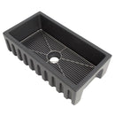 ZLINE 36" Venice Farmhouse Apron Front Reversible Single Bowl Fireclay Kitchen Sink with Bottom Grid in Charcoal (FRC5122-CL-36) Kitchen Sink ZLINE 