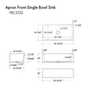 ZLINE 36" Venice Farmhouse Apron Front Reversible Single Bowl Fireclay Kitchen Sink with Bottom Grid in White Matte (FRC5122-WM-36) Kitchen Sink ZLINE 