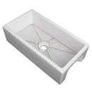 ZLINE 36" Venice Farmhouse Apron Front Reversible Single Bowl Fireclay Kitchen Sink with Bottom Grid in White Matte (FRC5122-WM-36) Kitchen Sink ZLINE 