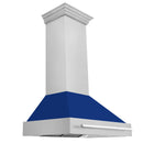 ZLINE 36" Wall Mount Range Hood in DuraSnow Stainless Steel with Blue Gloss Shell (8654SNX-BG-36) Range Hoods ZLINE 