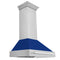 ZLINE 36-Inch Wall Mount Range Hood in Stainless Steel with Blue Gloss Shell and Stainless Steel Handle (8654STX-BG-36)