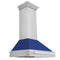 ZLINE 36-Inch Wall Mount Range Hood in Stainless Steel with Blue Matte Shell and Stainless Steel Handle (8654STX-BM-36)