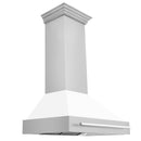 ZLINE 36" Wall Mount Range Hood in Stainless Steel with White Matte Shell and Stainless Steel Handle (8654STX-WM-36) Range Hoods ZLINE 