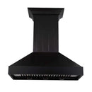 ZLINE 36" Wooden Wall Range Hood in Black with Crown Molding (KPCC-36) Range Hoods ZLINE 
