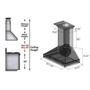 ZLINE 36" Wooden Wall Range Hood, Rustic Dark and Crown Molding (KPDD-36) Range Hoods ZLINE 
