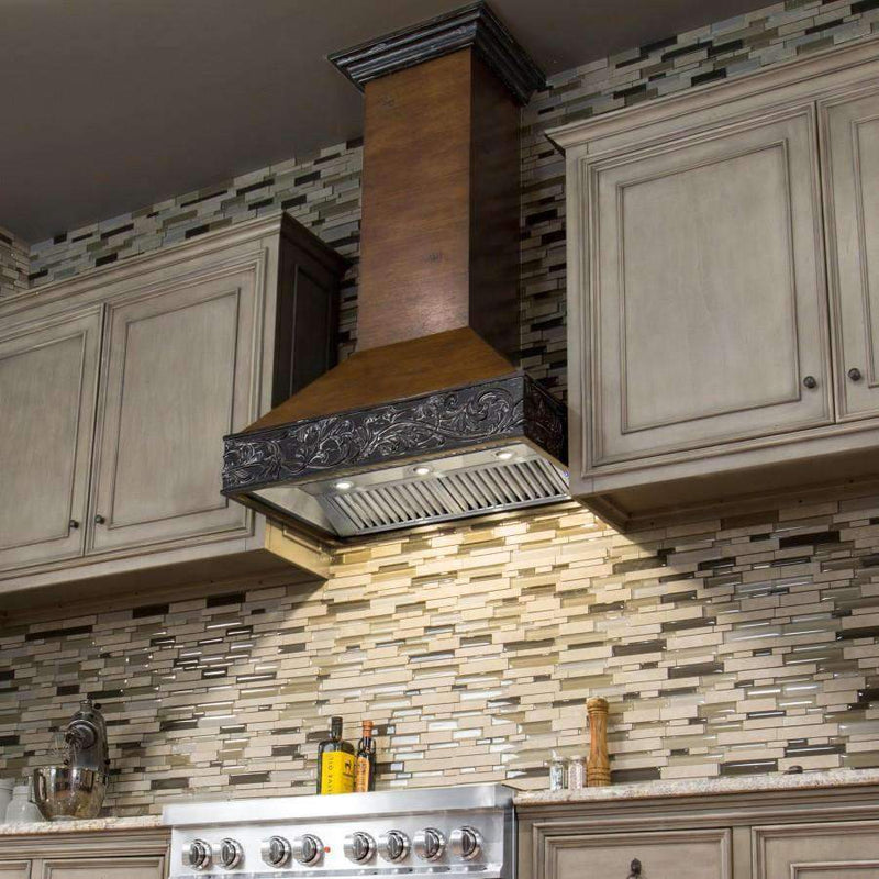 ZLINE 36" Wooden Wall Range Hood with Walnut and 700 CFM Motor (373AR-RD-36) Range Hoods ZLINE 