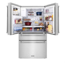 ZLINE 4-Piece Appliance Package - 30" Dual Fuel Range, 36" Refrigerator with Water Dispenser, Tall Tub Dishwasher, & Over-the-Range Microwave in Stainless Steel (4KPRW-RAOTRH30-DWV) Appliance Package ZLINE 
