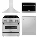 ZLINE 4-Piece Appliance Package - 30" Dual Fuel Range, Tall Tub Dishwasher, Microwave Oven & Premium Hood Appliance Package ZLINE 