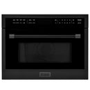 ZLINE 4-Piece Appliance Package - 30" Dual Fuel Range with Brass Burners, Convertible Wall Mount Hood, Microwave Oven, and 3-Rack Dishwasher in Black Stainless Steel Appliance Package ZLINE 