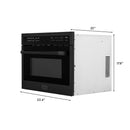 ZLINE 4-Piece Appliance Package - 30" Gas Range with Brass Burners, 36" Refrigerator, Convertible Wall Mount Hood, and Microwave Oven in Black Stainless Steel Appliance Package ZLINE 