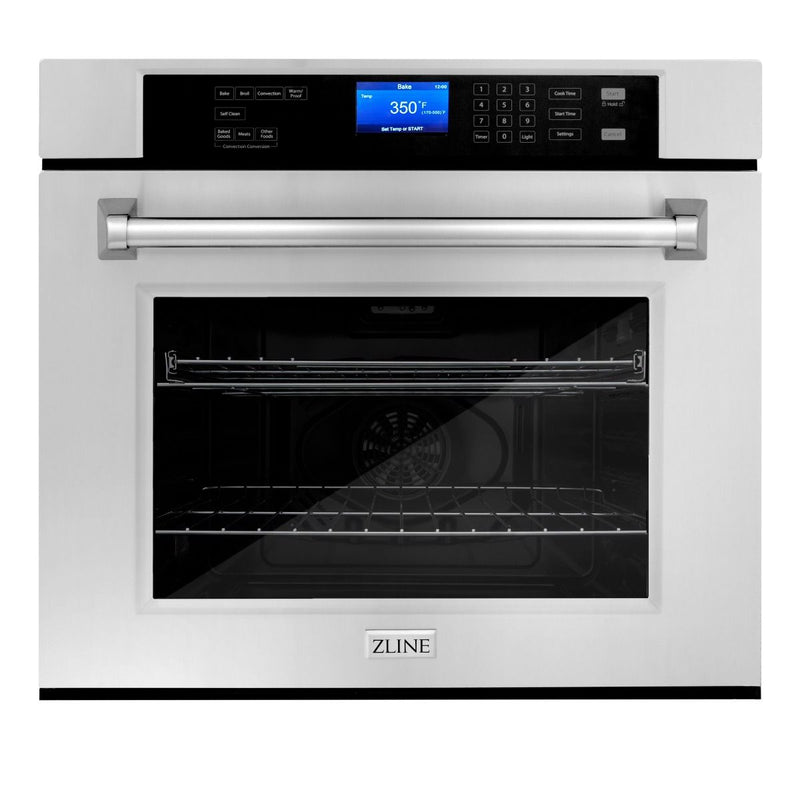 ZLINE 4-Piece Appliance Package - 30" Rangetop, 30” Wall Oven, 36” Refrigerator with Water Dispenser, and 30" Microwave Oven in Stainless Steel (4KPRW-RT30-MWAWS) Appliance Package ZLINE 