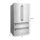 ZLINE 4-Piece Appliance Package - 36" Gas Range, 36" Refrigerator, Convertible Wall Mount Hood, and Microwave Drawer in Stainless Steel Appliance Package ZLINE 
