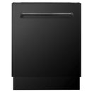 ZLINE 4-Piece Appliance Package - 36" Gas Range with Brass Burners, Convertible Wall Mount Hood, Microwave Oven, and 3-Rack Dishwasher in Black Stainless Steel Appliance Package ZLINE 