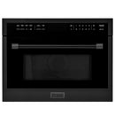 ZLINE 4-Piece Appliance Package - 36" Gas Range with Brass Burners, Convertible Wall Mount Hood, Microwave Oven, and 3-Rack Dishwasher in Black Stainless Steel Appliance Package ZLINE 