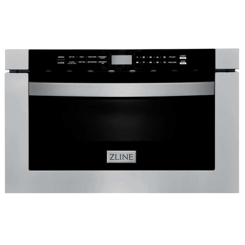 ZLINE 4-Piece Appliance Package - 36-inch Gas Range, Stainless Steel Dishwasher, Microwave Drawer & Premium Hood (4KP-RGRH36-MWDW) Appliance Package ZLINE 
